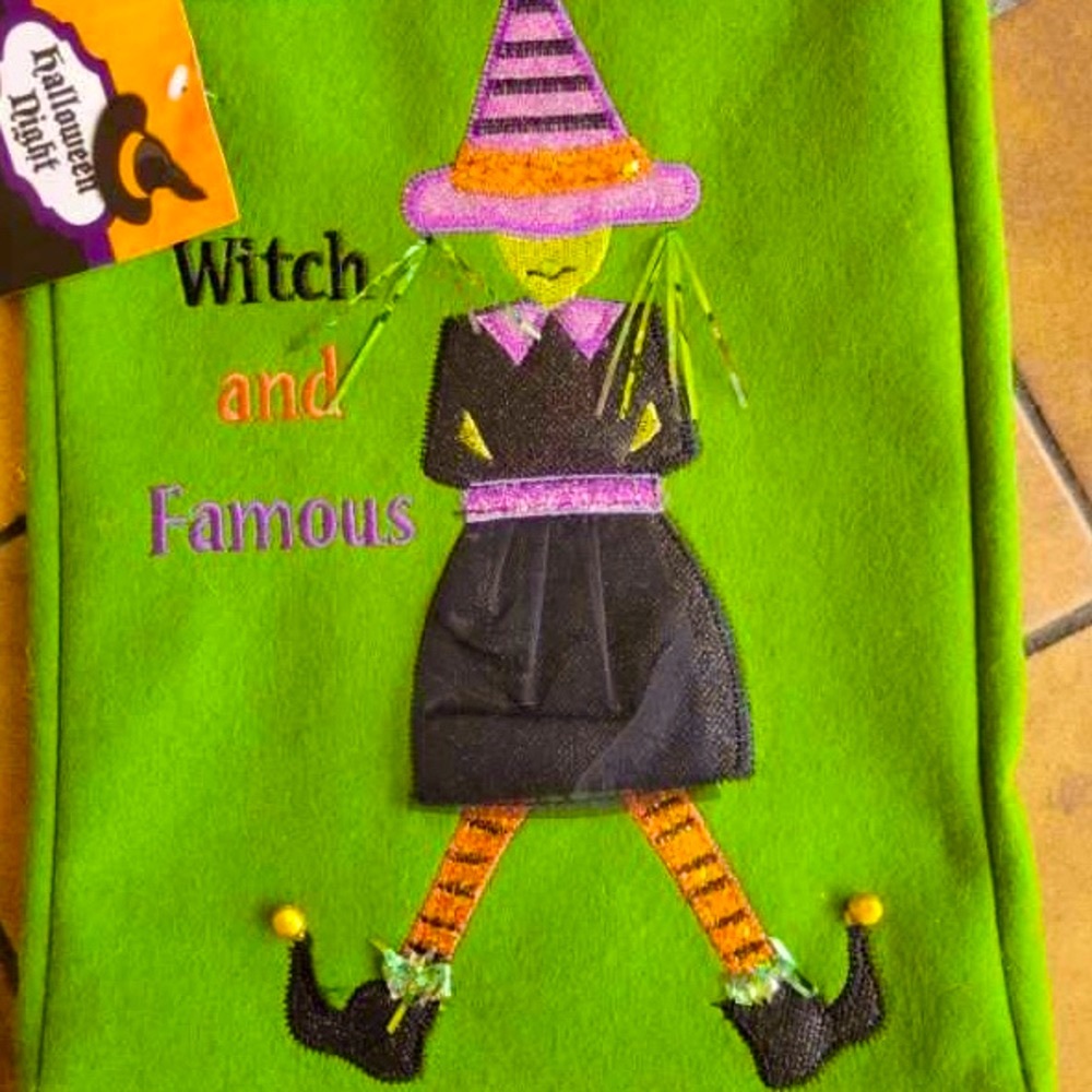 Two Fun Halloween Treat bags, green witch & BOO - New with tags!